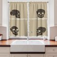 thumbnail image 2 of Ambesonne Grunge Kitchen Curtains, Halloween Skulls Spooky, 55"x39", Tan Dark Taupe, 2 of 3