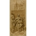 thumbnail image 2 of After Federico Zuccaro 13x24 Black Ornate Framed Double Matted Museum Art Print Titled: Taddeo Zuccaro at the Entrance to Rome, Greeted by Servitude, Hardship, and Toil (1590-1600), 2 of 5