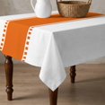 thumbnail image 4 of Orange Solid Color Texture Table Cloth Waterproof Tablecloths, Simple Orange Stripes Tablecloth Dining Table Cover for Kitchen Party Tabletop Outdoor, Square Tablecloth 54x54 Inch, 4 of 9