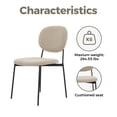 thumbnail image 3 of Boucle Dining Chairs with Curved Backrest & Metal Legs - Round Modern Chairs for Living Room Set of 2 Taupe GAON, 3 of 6