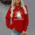 thumbnail image 4 of Who's Afraid Of Little Old Me Halloween Ghost Sweatshirts for Women Long Sleeve Crewneck Cute Ghost Graphic Pullover Tops, 4 of 5