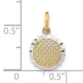 thumbnail image 3 of 14K Yellow Gold, White Rhodium Polished Finish Mini Filigree Mesh Sunflower Design Pendant, 3 of 4