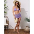 thumbnail image 5 of DARING DIVA Women's Water Ripples Colorblock Halter Bikini Set X-Large Light Purple, 5 of 6