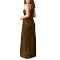 thumbnail image 4 of Sonducket Mujer Bolsillos Cuello Sin Mangas Color Sólido Maxi Vestido Vestidos Café XXL Sonducket AP002069-20, 4 of 5