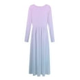 thumbnail image 5 of LISTHA Women's Maxi Dress Long Sleeve Crewneck Loose Plain Casual Empire Waist Fall Party Long Dresses with Pockets Light Purple L, 5 of 5