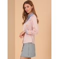 thumbnail image 4 of INSPIRE CHIC Camisa de manga larga con botones y cuello en punta para mujer Rosa XS, 4 of 6