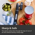 thumbnail image 2 of Farberware Soft Grips Smooth Edge Safety Manual Can Opener, Black with Slate Blue Accents, 2 of 10