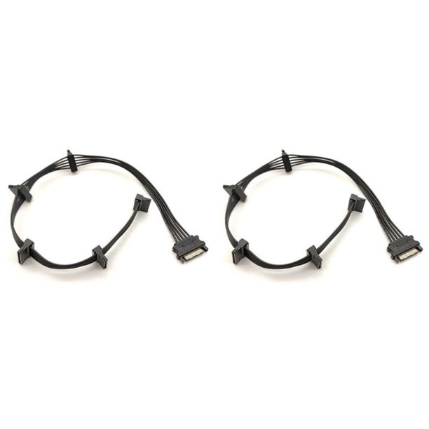 2X Cable Divisor de Fuente de Alimentación SATa de 15 , Disco Duro de 1 Macho Una 5 Hembra, Cable de Alimentación de Extensión para DIy PC Servidor