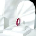 thumbnail image 5 of Rosec Jewels Lab Grown Ruby Eternity Band - AAAA Quality Certified - Emerald Cut Ruby Anniversary Band - Ready to Gift, 10K White Gold, US 8.00, 5 of 8