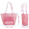 thumbnail image 2 of Gustave Mesh Tote Beach Bag for Women Summer Casual Hobo Pool Bags Large Foldable Sandproof Shoulder Handbag for Travel Beach Picnic Vacation - Pink, 2 of 10