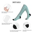 thumbnail image 5 of Lsque Blue Print Pattern Sport Compression Socks for Men & Women 15-20 mmHg Knee High Nurse Pregnant Running Medical and Travel Athletic, 5 of 6