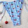thumbnail image 5 of QUNYINEY Womens Bikini Set Triangle Cherry Halter 2 Piece High Waisted Bathing Swim Suits Tie Side Push Up Womn Swimsuit Sets, 5 of 6