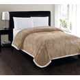 thumbnail image 5 of Plazatex Soft Plush Corduroy Sherpa Lined Oversized All Season Comfort for Bedroom or Lounging Blankets - Queen 90x90", Black, 5 of 19
