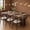 Walnut, variant on 77 Inch Rectangular Dining Table for 4-6, MDF Top with Oak Veneer, Slab Panel Base, Sturdy Kitchen Dining Table, Easy Assembly,Natural Wood