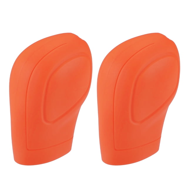 Unique Bargains Funda universal para palanca de cambios de coche, cómoda funda para palanca de cambios de freno de mano, silicona antideslizante, color naranja, 2 unidades