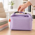 thumbnail image 3 of Foldable Lunch Bag Dumpling Shape Insulated,Waterproof Compact Bento Organizer,Lightweight Portable Cooler for Office School Outdoor Picnic Purple, 3 of 6