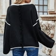 thumbnail image 4 of JINMGG V Neck Sweaters for Women Fall Winter Clearance,Women's Fashion Solid Loose Round Neck Long Sleeve Pullover, 4 of 8