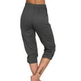 thumbnail image 6 of BVOFAR Women's Capri Pants Casual Loose Pants Solid Color Elastic Mid Waist Pant Workout Yoga Sweatpants with Pockets 2025, 6 of 7