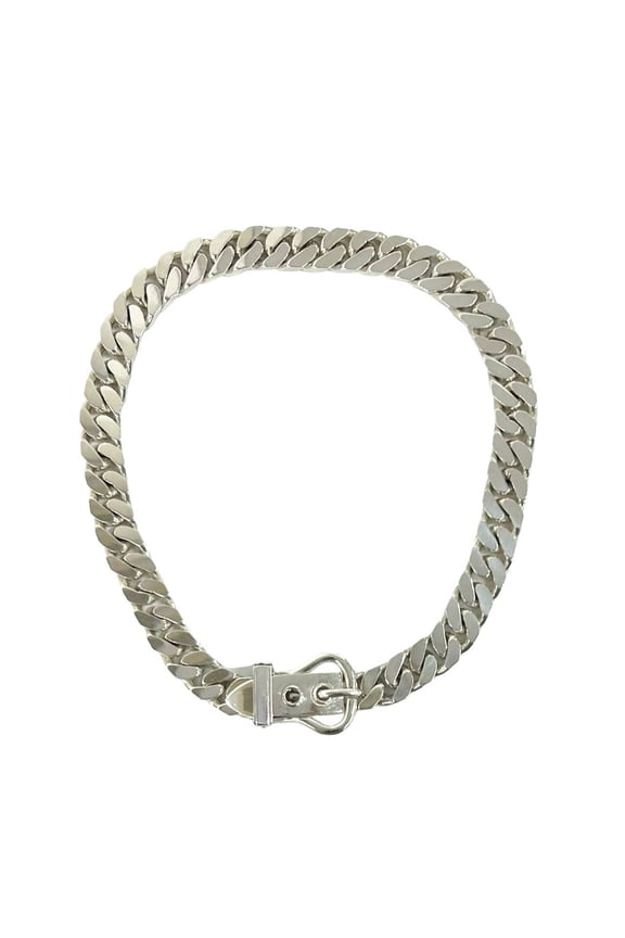 Pre-Owned HERMES Boucles Sellier Sterling Silver 925 Chain Necklace Choker Accessory 33521