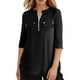 thumbnail image 1 of Camiseta informal de mujer con mangas 3/4, cremallera y bolsillos. Prenda funcional y elegante., 1 of 5