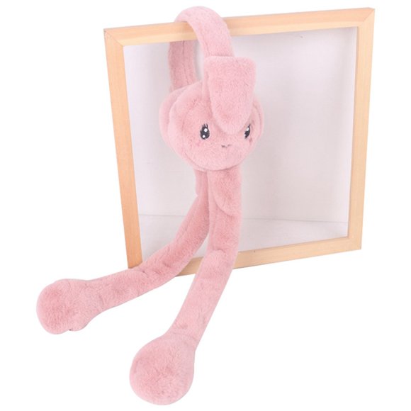 Winter Earmuff Rabbit Ear Solid Color Moving Bunny Ear Warmer Ear Muff for Ski