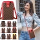 thumbnail image 1 of Bolso cruzado con pantalla táctil - Mini cartera de cuero para móvil con ranuras para tarjetas de crédito y ventana transparente, 1 of 3