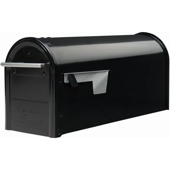 Heavy-Duty Steel Post-Mount Mailbox, Large Rubbed Bronze Metal Curbside Mail Box with Magnetic Latch, Weather-Resistant for Residential Outdoor Use