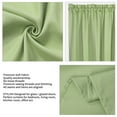 thumbnail image 3 of French Door Curtains Thermal Insulated Blackout Curtain Rod Door Window Panel Curtain,25 X 72 Inch, Green, 3 of 7