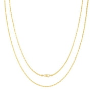 JULIETTE COLLECTION 10K Yellow Gold 1.50MM Rope (Diamond Cut) Chain Necklace for Men and Women ( Unisex ), 16"-24"
