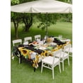 thumbnail image 3 of Outdoor Tablecloth with Umbrella Hole and Zipper, Spring Gnomes Rectangle Table Cloth 60x120 Inch Waterproof Tablecloth, Farmhouse Botanical Sunflowers Wooden Grain Picnic Table Cover for Patio, 3 of 7