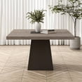 thumbnail image 5 of Furniture of America Garth 54" Square Indoor Dining Table, Rustic Oak and Dark Walnut, 5 of 9