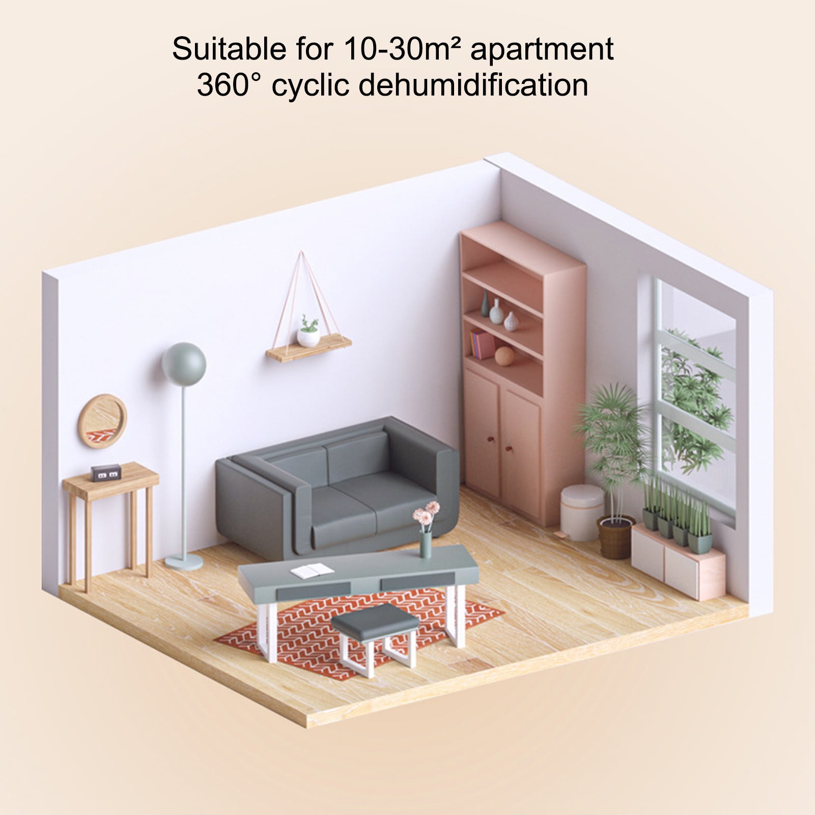 BIMZUC Ultra Quiet Energy Saving Mini Portable Air Dehumidifier 1L Water Tank For Bedroom Basement Home Small Dehumidifiers 33.8 oz / 1L Capacity Effective Moisture Removal with Auto Shut-Off