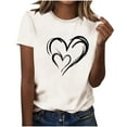 thumbnail image 2 of Zivyakyron Summer Womens T Shirts Short Sleeve Tops for Women Trendy Casual Graphics Going Out Loose Valentine's Day Tops, 2 of 7
