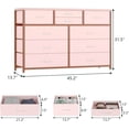 thumbnail image 3 of Rosa 10 - cajón cómoda - mesa de TV y entertainment center fabric almacenamiento cómoda para dormitorio, hallway, nursery, o closets - steel frame con wood top, 3 of 8