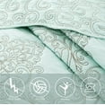 thumbnail image 7 of Home Soft Things 4-Piece Reversible Damask Embroidery Bedspread Set, Blue, Oversized Queen 110"x120", 7 of 7