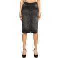 thumbnail image 2 of Fashion2Love Women's Juniors/Plus Size High Waisted Shaping Pull-On Stretch Denim Mid Length Skirt, 2 of 6