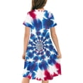 thumbnail image 4 of Odeerbi Niñas Día de La Independencia Vestido de Línea A Verano Patriótico Cuello Redondo Manga Corta Vestido Casual, 4 of 9
