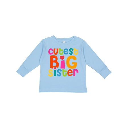 

Inktastic Cutest Big Sister Gift Toddler Toddler Girl Long Sleeve T-Shirt