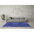 thumbnail image 3 of Ahgly Company Machine Washable Indoor Round Patchwork Blue Transitional Area Rugs, 6' Round, 3 of 4