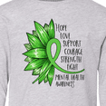 thumbnail image 4 of Inktastic Mental Health Awareness Green Sunflower Ribbon Long Sleeve Youth T-Shirt, 4 of 5
