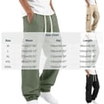 thumbnail image 3 of WRKEKC Mens Cargo Pants Wide Straight Leg Multi Pockets Functional Casual Trousers Drawstring Elastic Waist Loose Fit, 3 of 8
