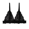 thumbnail image 2 of Sheer Lace Bralette Womens Thin Strap V-Neck Thin Cup Unlined Breathable Casual Bra Black Bralette for Lady M, 2 of 5