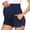 Blue, variant on pstuiky Maternity Yoga Shorts Workout Shorts with Adjustable Waistband for Pregnant Women Plus Size High Waist Support Breathable Stretch Activewear