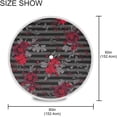 thumbnail image 3 of Coolnut Bright Floral Black Round Table Cloth 60", Heat Resistant Table Cover with Umbrella Hole and Zipper for Outdoor Camping Picnic Party BBQ, 3 of 7