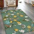 thumbnail image 2 of Rectangle Area Rugs 4 x 6 Ft, Green Botanical Non-Slip Residential Carpet, Spring Floral Summer Lemon Birds Indoor Crawling Mats Runner Rugs for Living Room/Dining Room/Bedroom, 2 of 8
