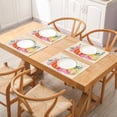 thumbnail image 4 of Autumn Pumpkin Placemats Halloween Watercolor Pink Flowers Rosehip Set of 4 Linen Kitchen Table Mats Easy to Clean for Dining Table 18X12 Inch, 4 of 5