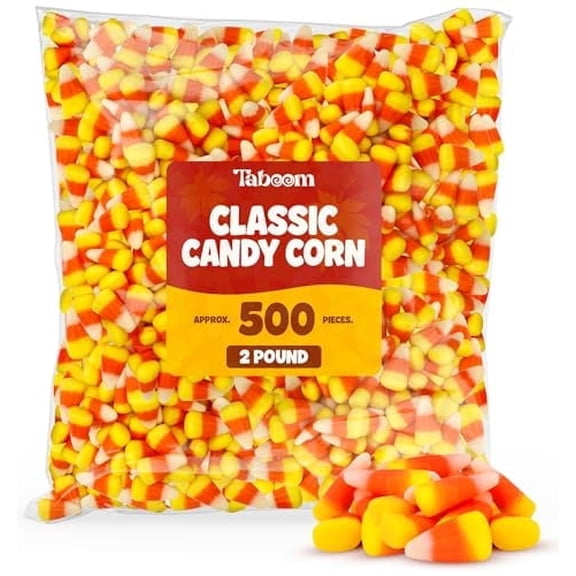 Taboom Bulk Classic Candy Corn 2 Pound Bag - Halloween Tri-Color Fall Candy For Trick-or-Treat, Decorations & Thanksgiving Party Treats - Made With Real Honey