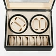 thumbnail image 5 of Automatic Watch Winder,4+6 Automatic Watch Winder Storage Display Box Watch Case Automatic Rotation Leather Watch Winder Silent Dual Motor, Black, 5 of 18