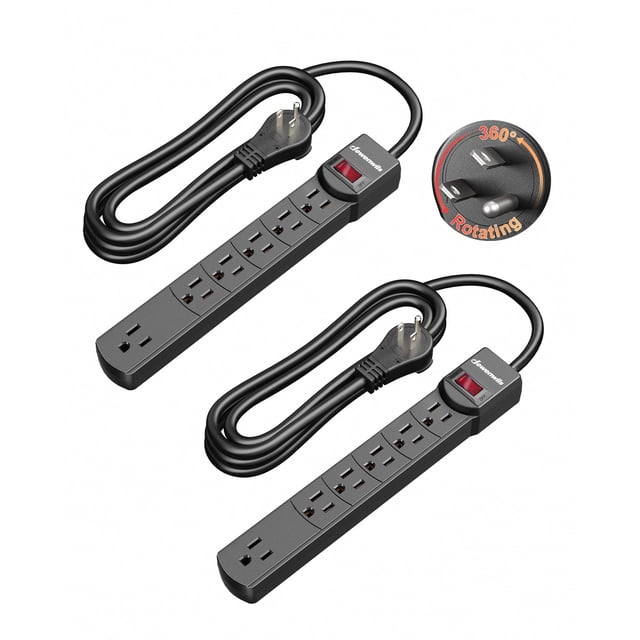 Protector contra sobretensiones Power Strip DEWENWILS de 1,8 m, 6 salidas, 300 J