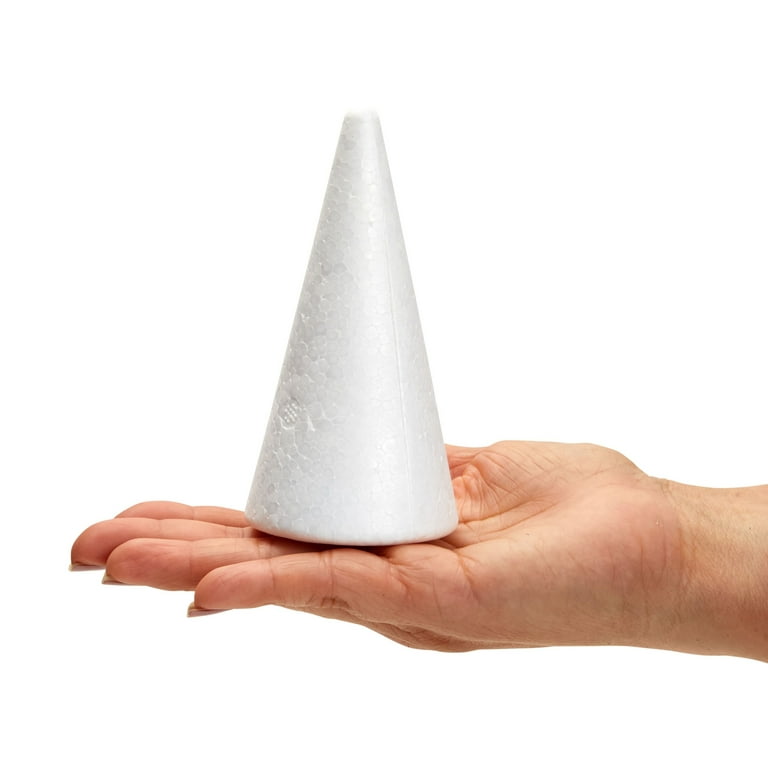 12 Pack Foam Cones for DIY Crafts, Christmas Gnomes, Holiday Party Decor, White, 2.87x7.25 in